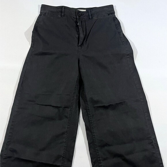 EVERLANE Womens Black Cropped Wide Leg High Rise Denim Pants Jeans Size 4 - Picture 2 of 9